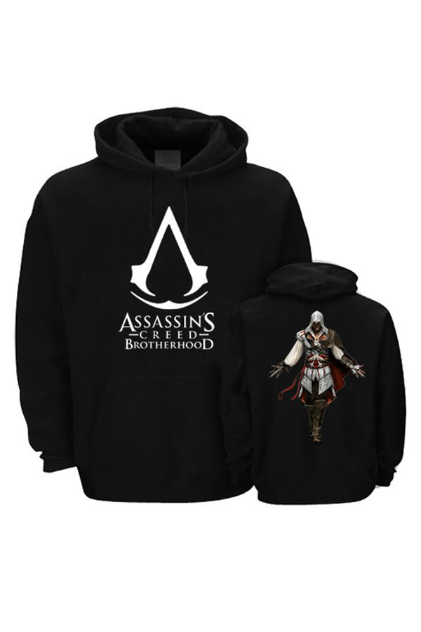 Game Costume Assassin's Creed Black Hoodie - Click Image to Close